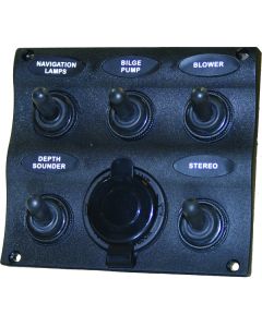Seasense 50031295  5-Gang Switch Panel W/Power Socket
