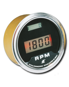 Tachometer, round, LCD, polished stainless steel bezel (P) With LCD hour meter, for use on diesel engine