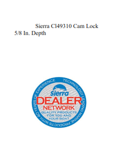 Sierra Cl49310 Cam Lock 5/8 In. Depth