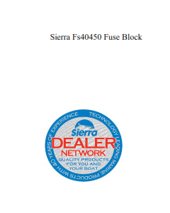 Sierra Fs40450 Fuse Block