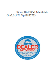 Sierra 18-1986-1 Manifold-Gm5.0-5.7L Vp#3857723