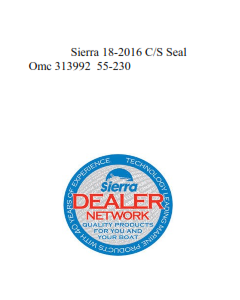 Sierra 18-2016 C/S Seal Omc 313992  55-230