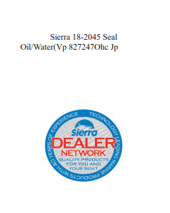 Sierra 18-2045 Seal Oil/Water(Vp 827247Ohc Jp