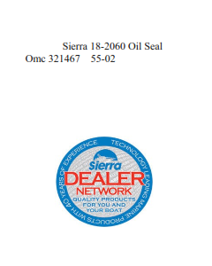 Sierra 18-2060 Oil Seal  Omc 321467    55-02