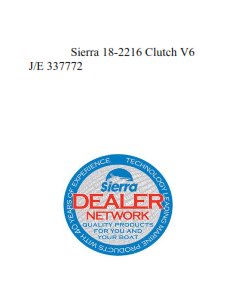 Sierra 18-2216 Clutch V6  J/E 337772