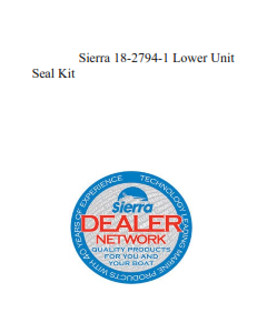 Sierra 18-2794-1 Lower Unit Seal Kit