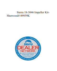 Sierra 18-3046 Impeller Kit-Sherwood# 09959K
