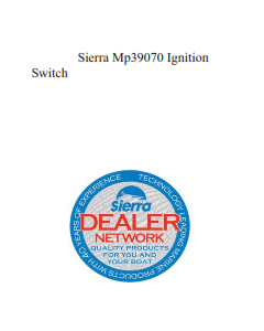 Sierra Mp39070 Ignition Switch