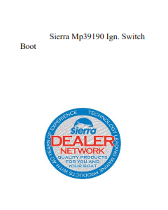 Sierra Mp39190 Ign. Switch Boot