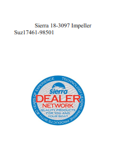 Sierra 18-3097 Impeller Suz17461-98501