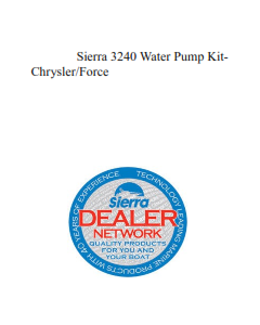 Sierra 3240 Water Pump Kit-Chrysler/Force