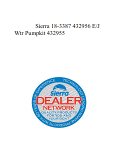 Sierra 18-3387 432956 E/J Wtr Pumpkit 432955
