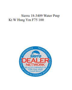 Sierra 18-3409 Water Pmp Kt W Hsng Ym F75 100