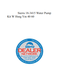 Sierra 18-3415 Water Pump Kit W Hsng Ym 40 60