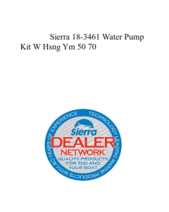 Sierra 18-3461 Water Pump Kit W Hsng Ym 50 70