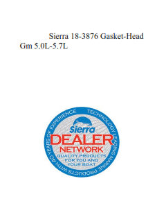 Sierra 18-3876 Gasket-Head Gm 5.0L-5.7L
