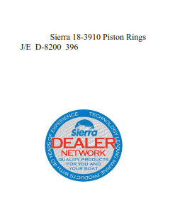 Sierra 18-3910 Piston Rings J/E  D-8200  396