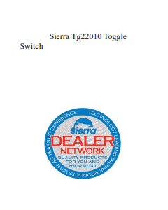 Sierra Tg22010 Toggle Switch