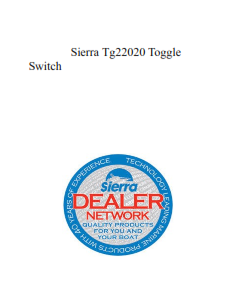 Sierra Tg22020 Toggle Switch