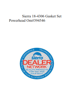 Sierra 18-4306 Gasket Set Powerhead Om#394546