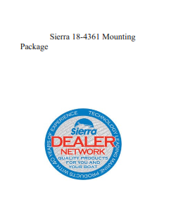 Sierra 18-4361 Mounting Package