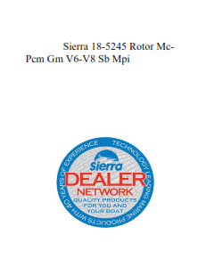 Sierra 18-5245 Rotor Mc-Pcm Gm V6-V8 Sb Mpi