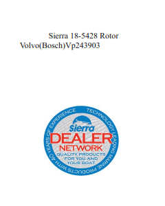 Sierra 18-5428 Rotor Volvo(Bosch)Vp243903