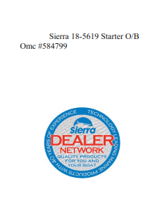 Sierra 18-5619 Starter O/B Omc #584799