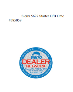 Sierra 5627 Starter O/B Omc #585059