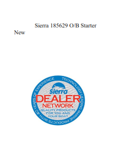 Sierra 185629 O/B Starter New