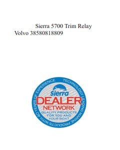 Sierra 5700 Trim Relay Volvo 38580818809