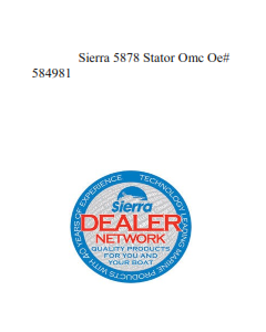 Sierra 5878 Stator Omc Oe# 584981