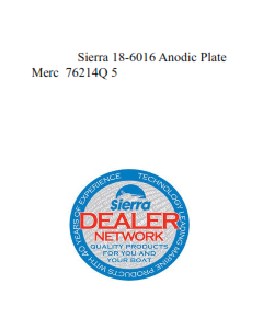 Sierra 18-6016 Anodic Plate  Merc  76214Q 5