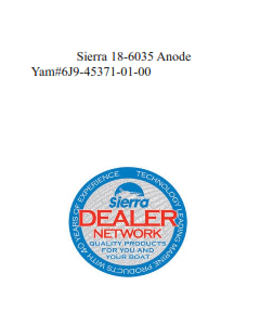 Sierra 18-6035 Anode  Yam#6J9-45371-01-00