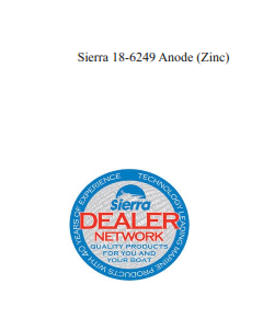 Sierra 18-6249 Anode (Zinc)