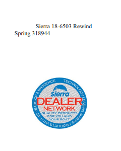 Sierra 18-6503 Rewind Spring 318944