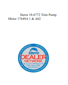 Sierra 18-6772 Trim Pump Motor 17649A 1 & A02