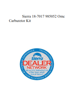 Sierra 18-7017 985052 Omc Carburetor Kit