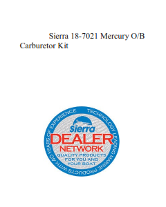 Sierra 18-7021 Mercury O/B Carburetor Kit