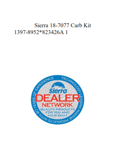 Sierra 18-7077 Carb Kit 1397-8952*823426A 1