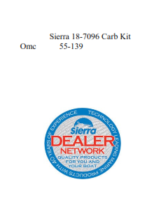Sierra 18-7096 Carb Kit Omc           55-139