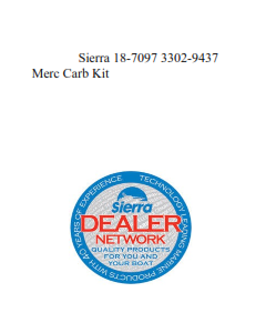 Sierra 18-7097 3302-9437 Merc Carb Kit