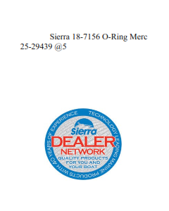 Sierra 18-7156 O-Ring Merc 25-29439 @5
