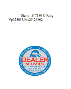 Sierra 18-7180 O Ring Vp925055/Mc25-26802