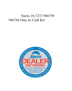 Sierra 18-7237 986799  986784 Omc Io Carb Kit