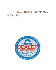 Sierra 18-7238 986796 Omc Io Carb Kit