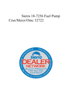 Sierra 18-7256 Fuel Pump Crus/Mercr/Omc 32722