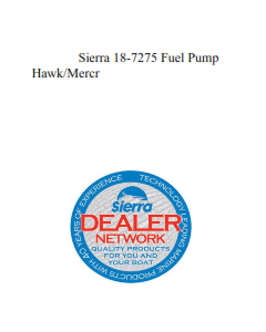 Sierra 18-7275 Fuel Pump  Hawk/Mercr