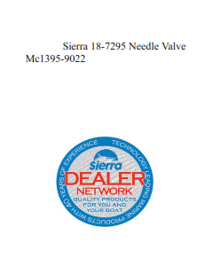 Sierra 18-7295 Needle Valve Mc1395-9022