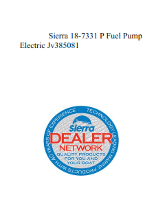 Sierra 18-7331 P Fuel Pump Electric Jv385081